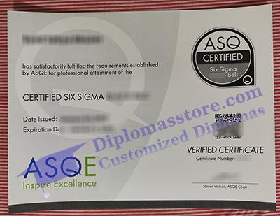 ASQ certification, Six Sigma certificate,