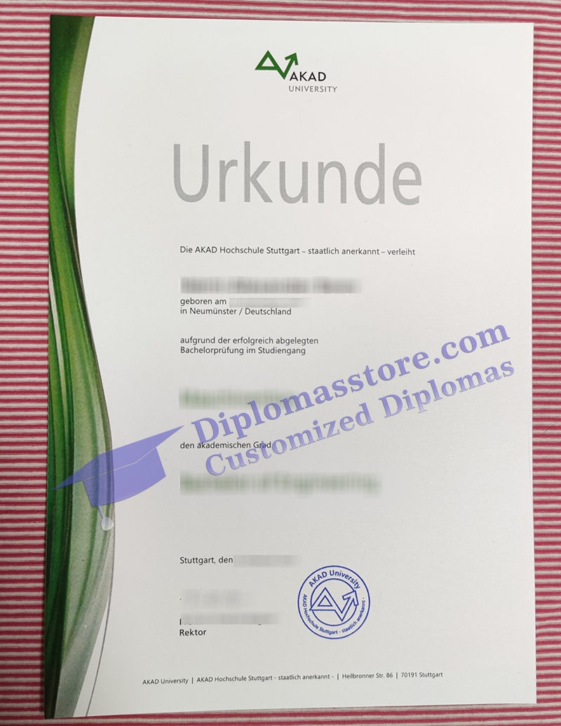 Akad University urkunde, Akad Hochschule degree,