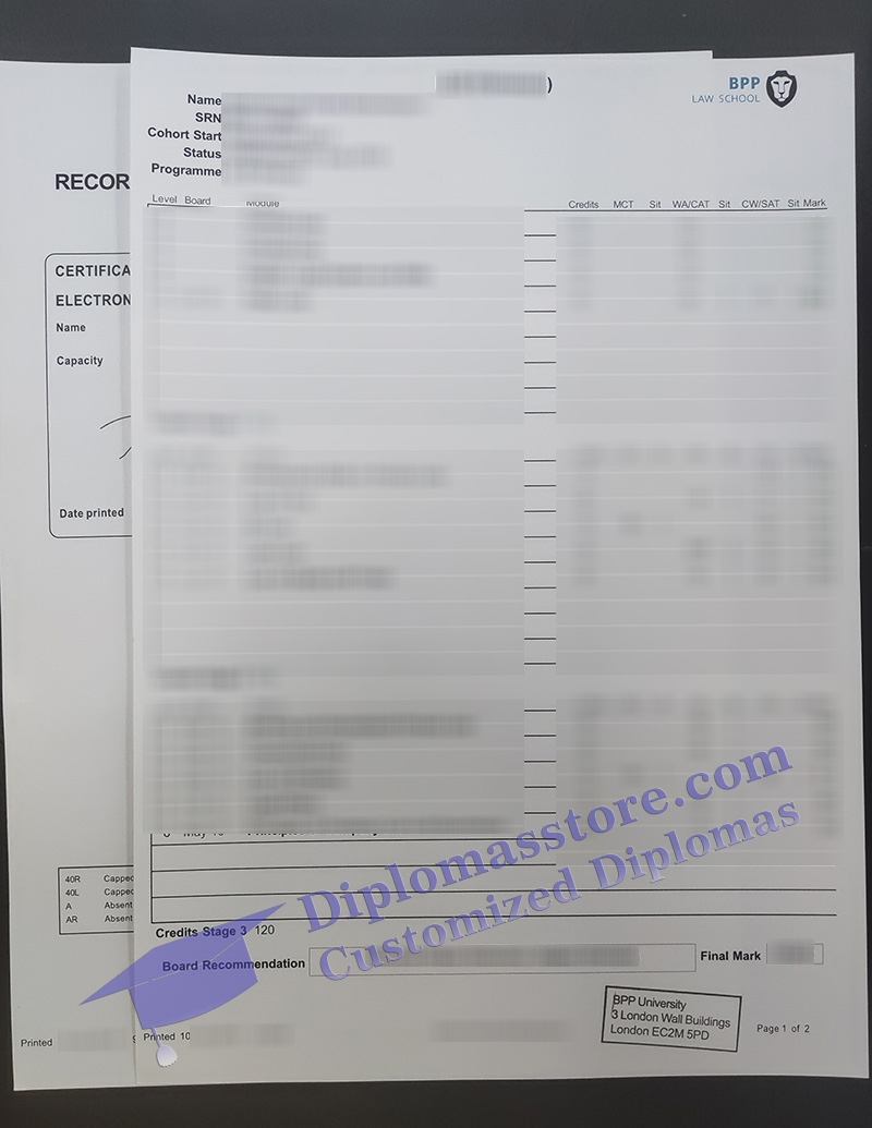 BPP University transcript, fake transcript,