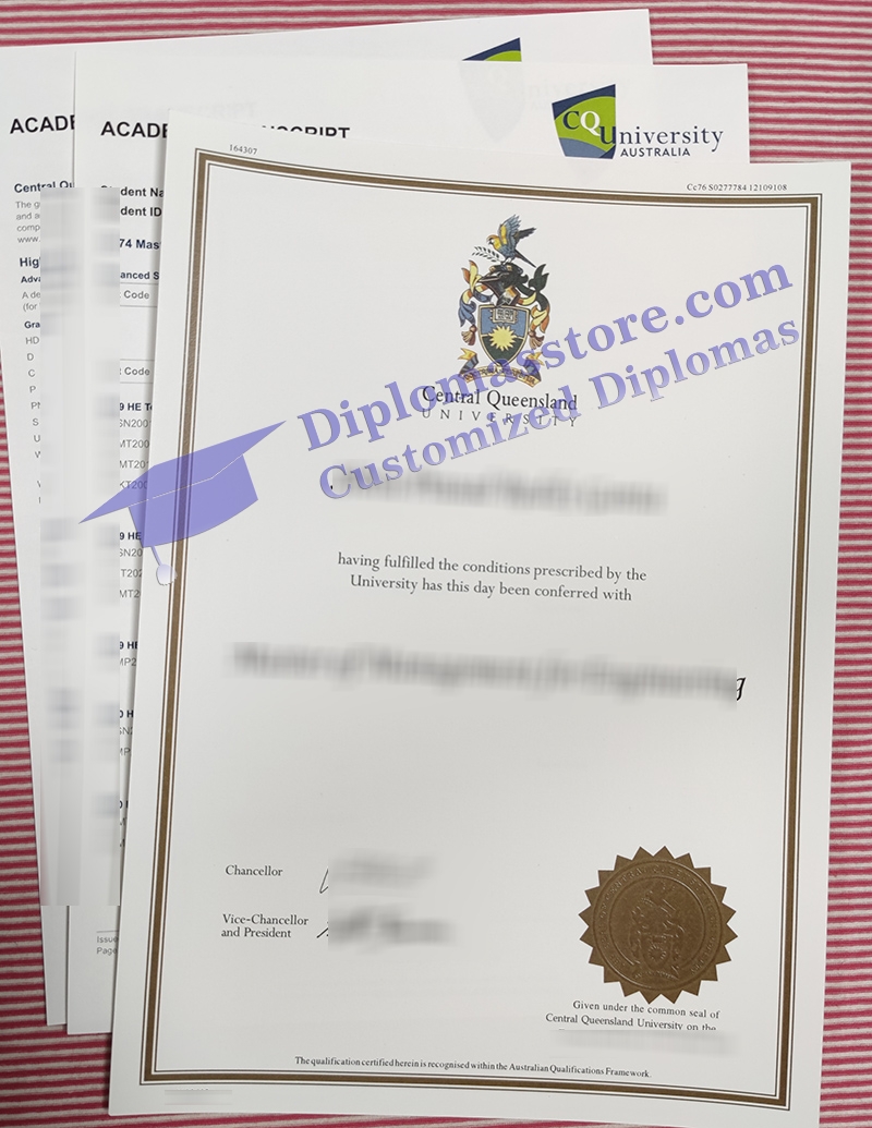 Central Queensland University degree, CQU transcript,