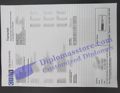 City University of London transcript