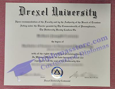 Drexel University diploma, Drexel University certificate,