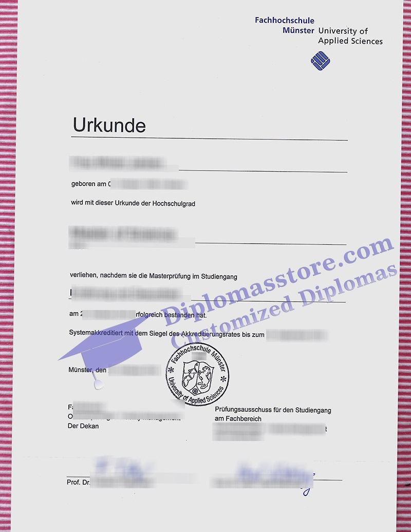 Fachhochschule Münster urkunde, FH Münster degree,