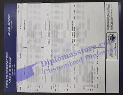 Florida International University transcript, FIU transcript,