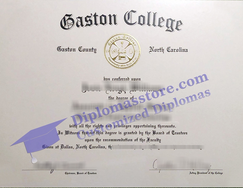 Gaston College diploma, Gaston College certificate,