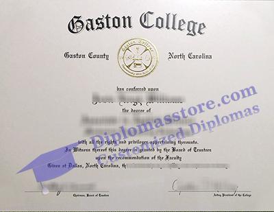 Gaston College diploma, Gaston College certificate,