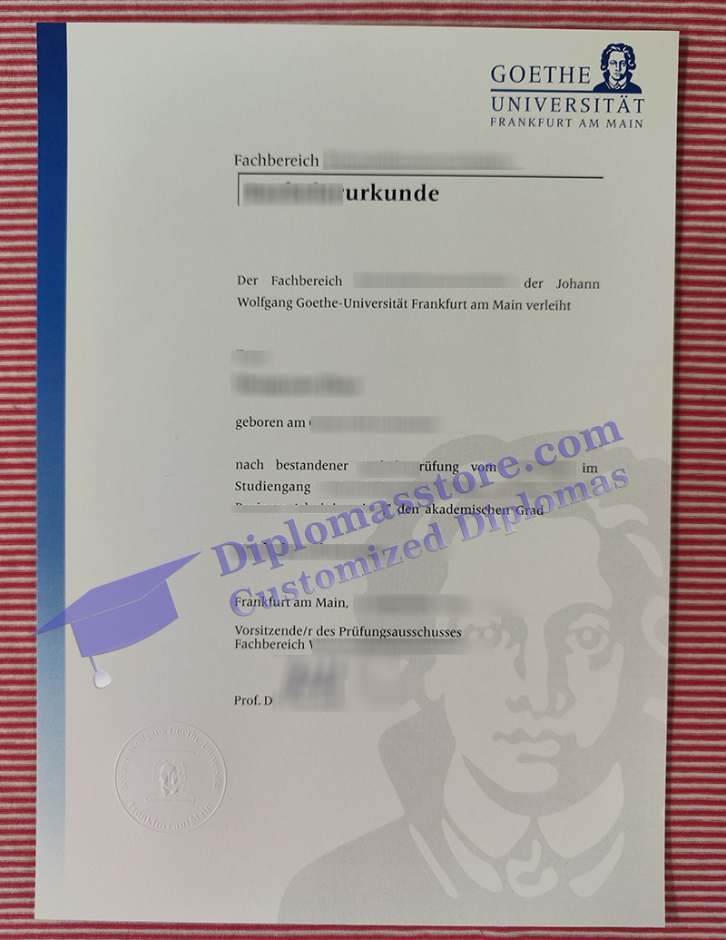 Goethe Universität Frankfurt urkunde