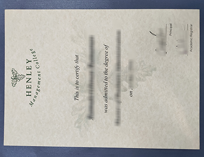 Henley Management College degree certificate