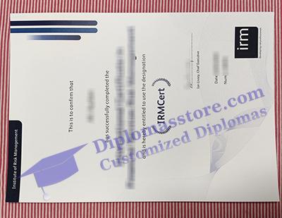 Institute of Risk Management certificate