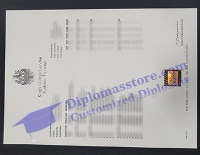 King's College London transcript, KCL transcript,