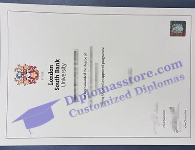 London South Bank University degree certificate