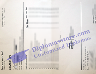 buy London South Bank University transcript