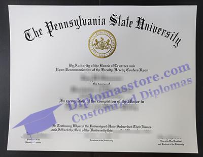 Pennsylvania State University diploma, PSU certificate,