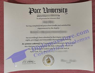 Pace University diploma certificate