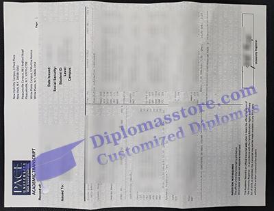 Pace University transcript