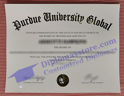 Purdue University Global diploma certificate
