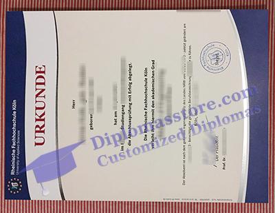 Rheinische Fachhochschule Köln urkunde certificate