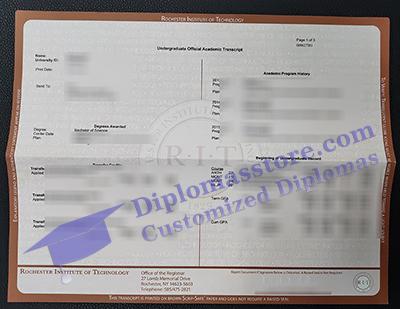 Rochester Institute of Technology transcript