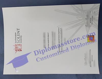 Southampton Solent University degree certificate