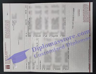 Temple University transcript