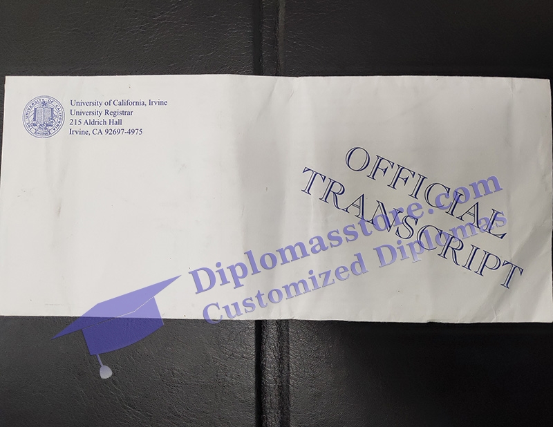 UC Irvine sealed Envelope, UC Irvine transcript,