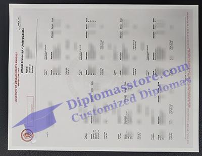University of Massachusetts transcript, UMass transcript,