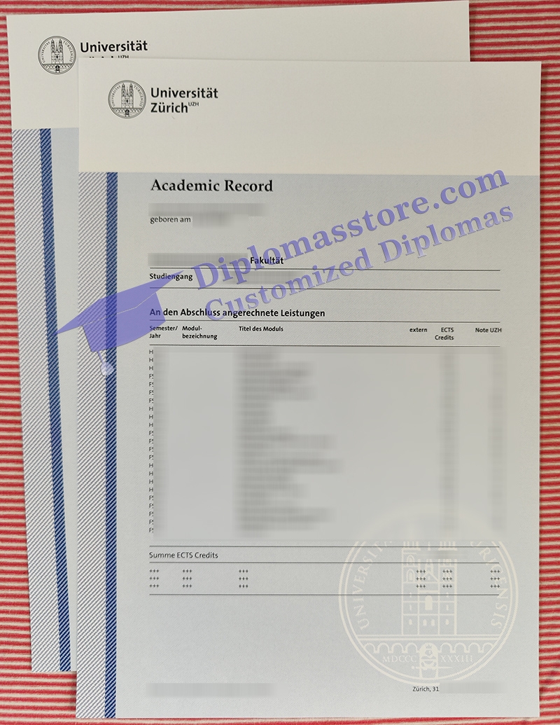 Universität Zürich academic record