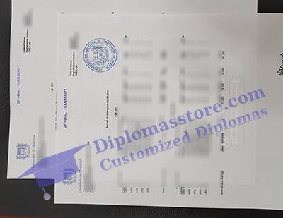 Université de Montréal relevés de notes, University of Montreal transcript,