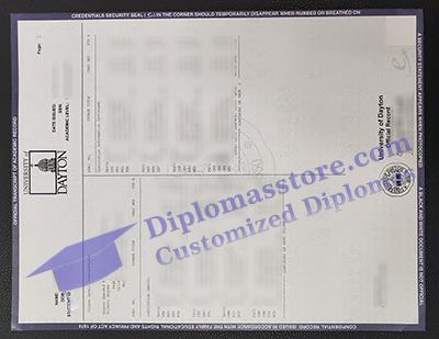 University of Dayton Transcript