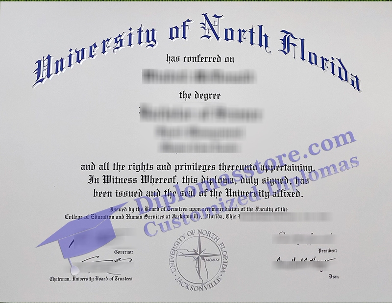 University of North Florida diploma, University of North Florida certificate,