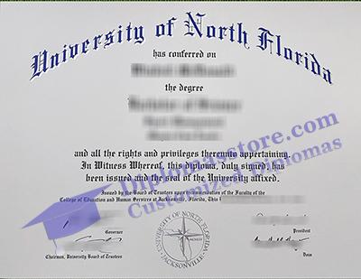 University of North Florida diploma, University of North Florida certificate,