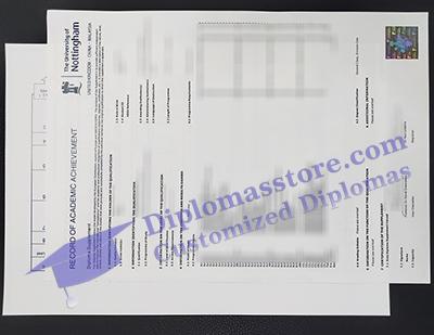fake University of Nottingham transcript