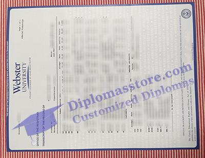 Webster University transcript