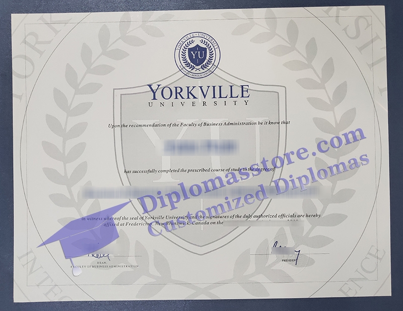 Yorkville University diploma, Yorkville University degree,