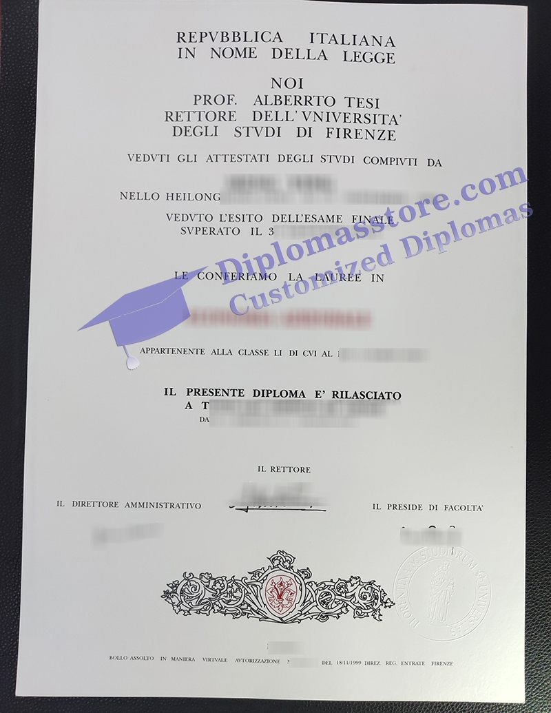 Università degli Studi di Firenze laurea, University of Florence diploma,