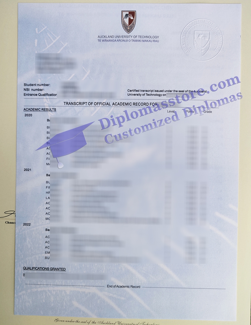 Auckland University of Technology transcript