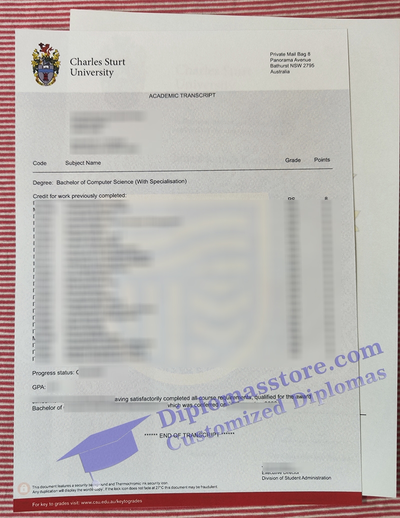 Charles Sturt University transcript