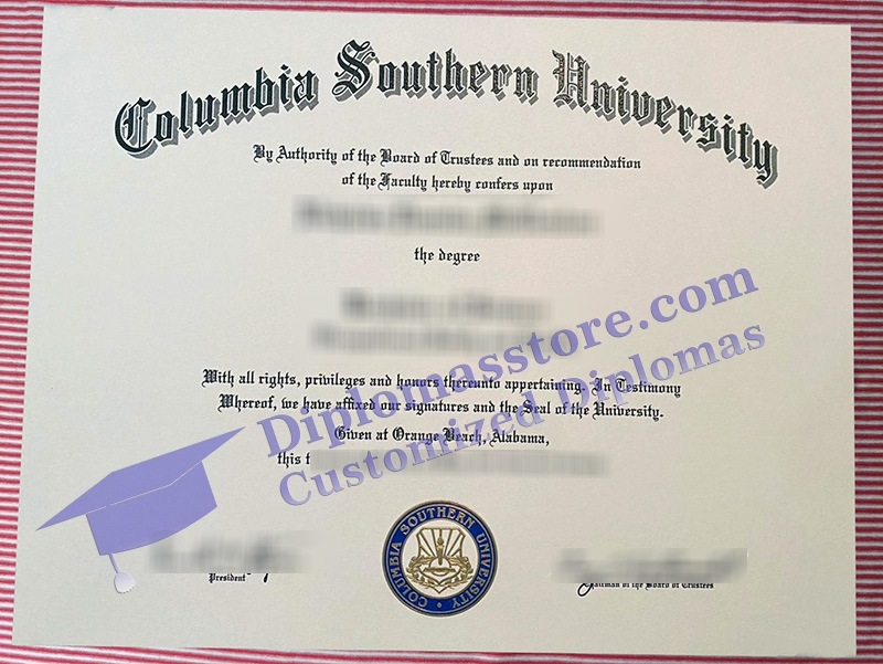 Columbia Southern University diploma, Columbia Southern University certificate,