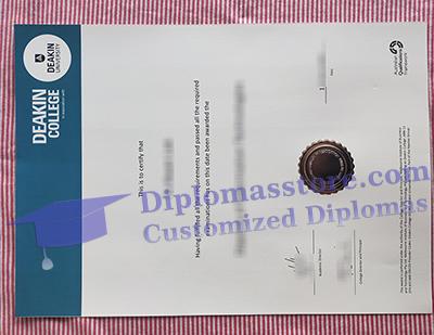 Deakin College diploma certificate