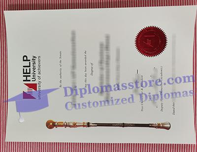 HELP University degree certificate