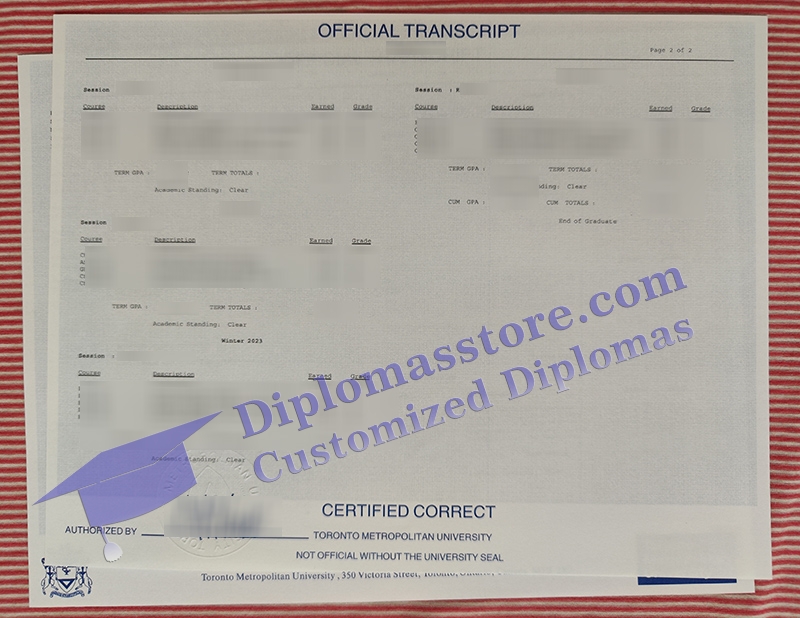 Toronto Metropolitan University transcript, fake TMU certificate,