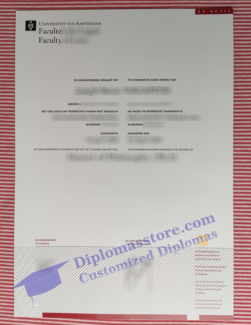 Universiteit Van Amsterdam diploma, University of Amsterdam degree,