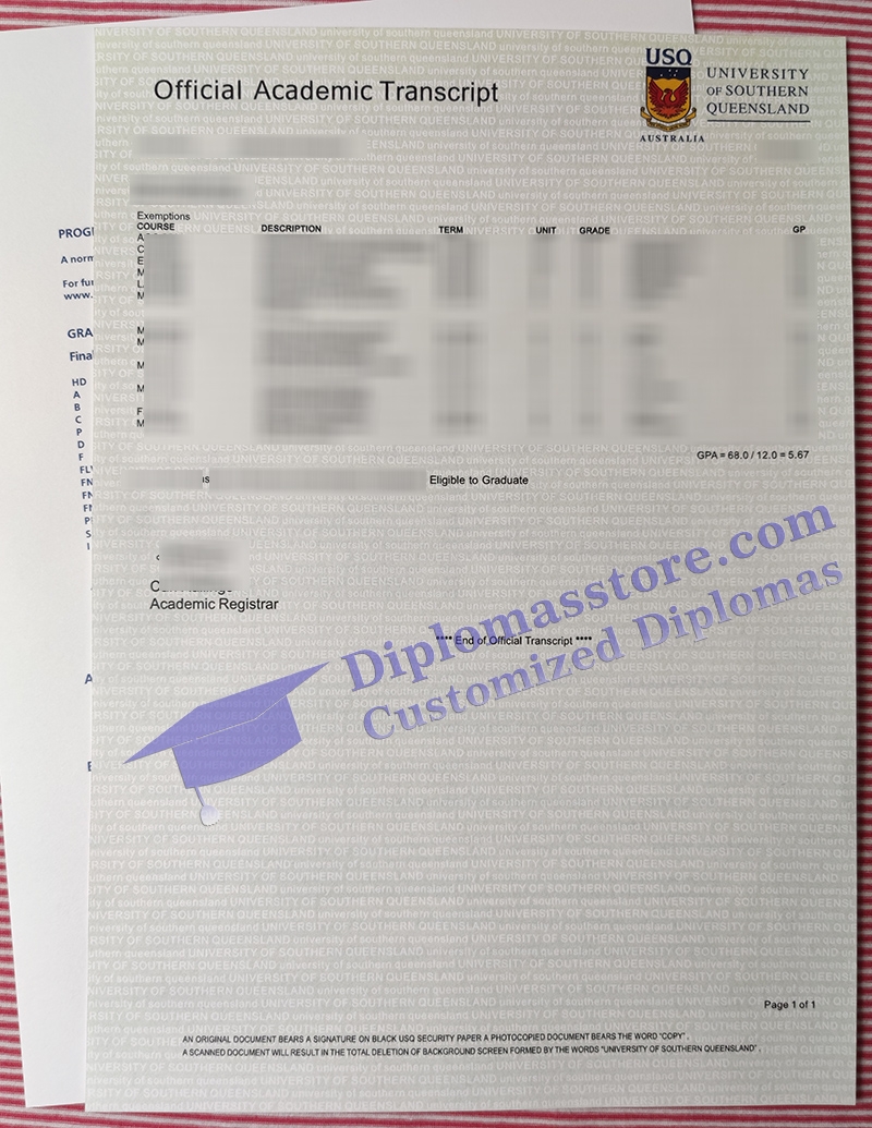 University of South Queensland transcript, fake UniSQ certificate,