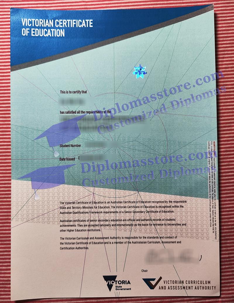 Victoria Certificate of Education, VCE certificate,