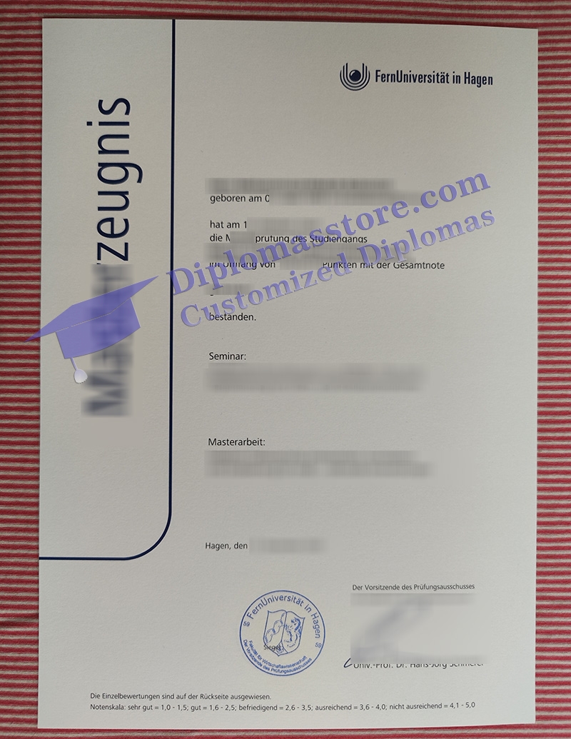 FernUni Hagen zeugnis, FernUni Hagen transcript,