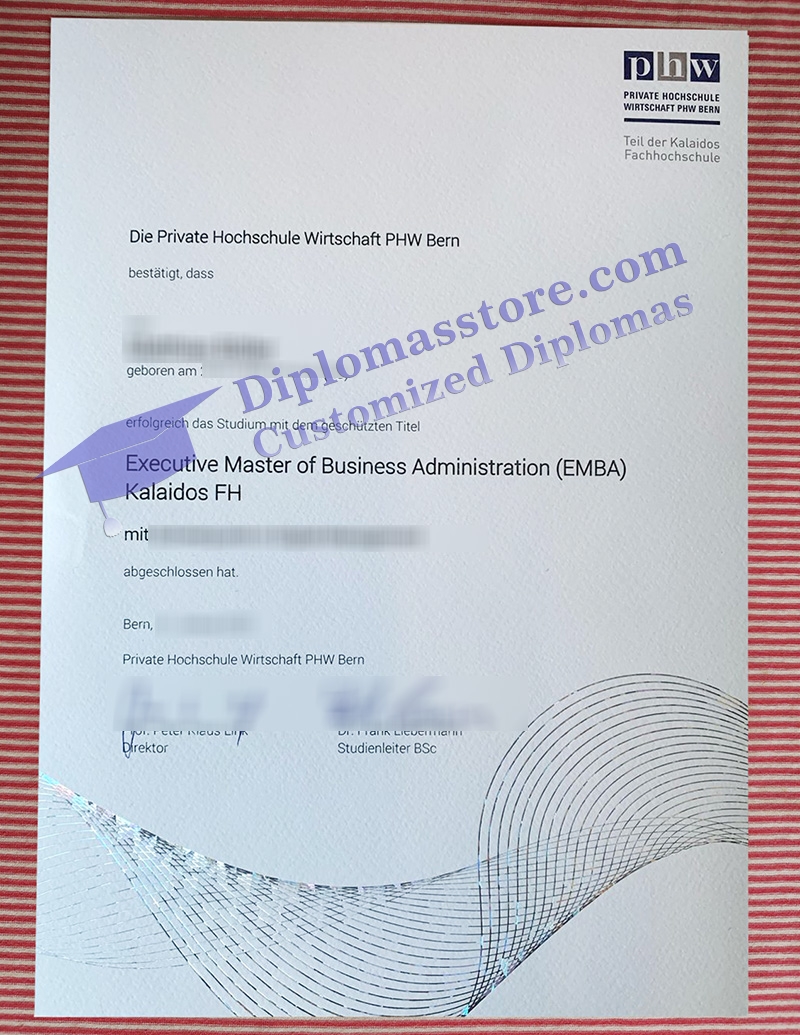 PHW Bern diploma, Private Hochschule Wirtschaft Phw Bern degree,