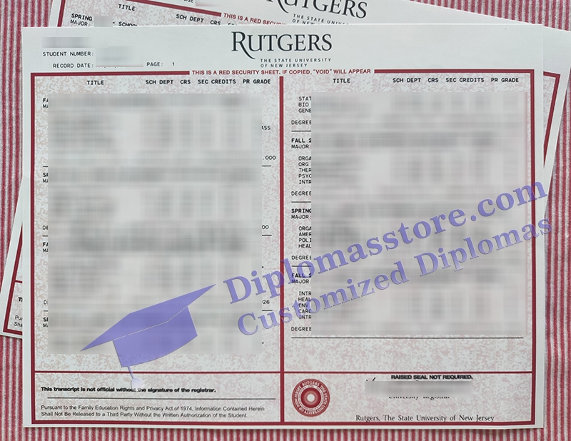 Rutgers University transcript, fake Rutgers University certificate,