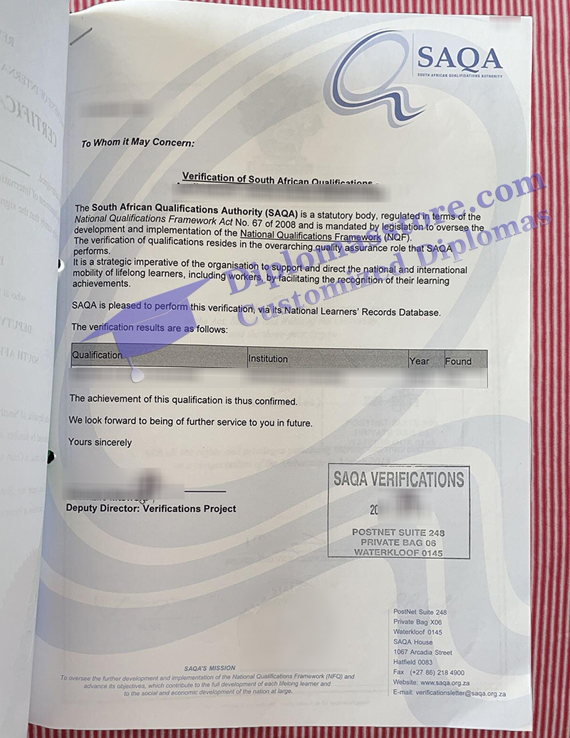 SAQA verification, South Africa degree verification,