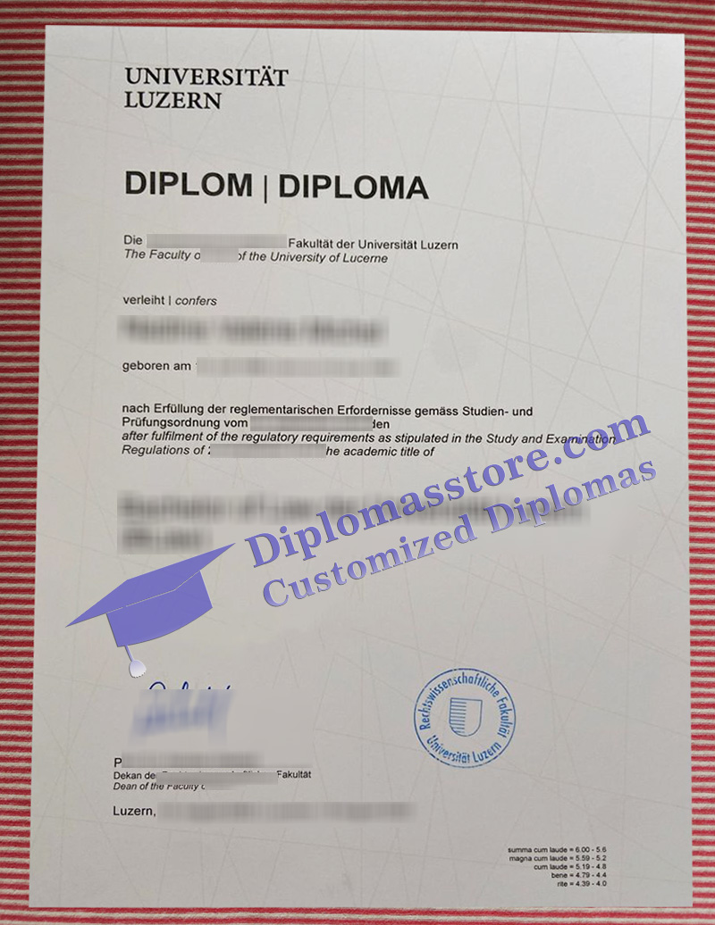 Universität Luzern diploma, Universität Luzern degree,