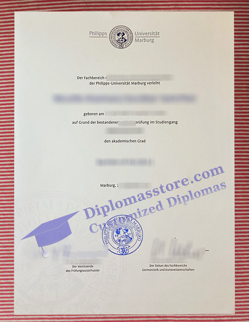 Philipps-Universität Marburg urkunde, Universität Marburg degree,